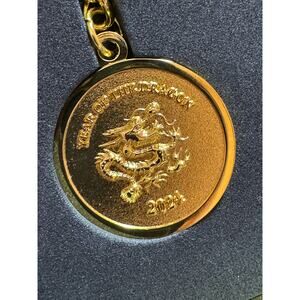 HSBC x Year of the Dragon 2024 Gold Medallion Keychain NEW